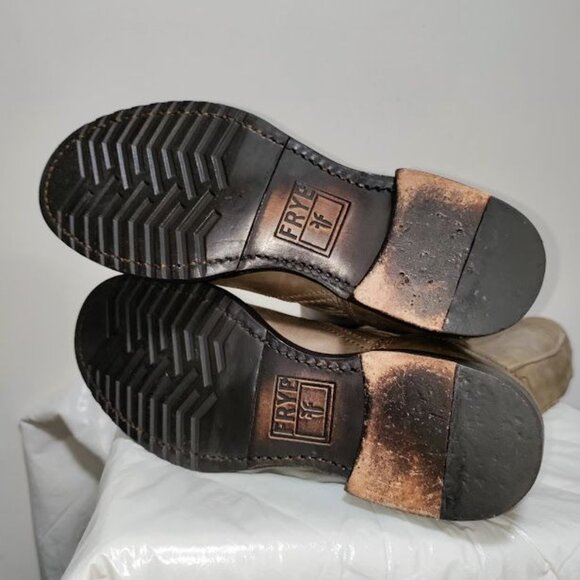 Frye Veronica Slouch Distressed Biker Rocker Prairie Boot Brown Womens Size 6.5 - Picture 7 of 14